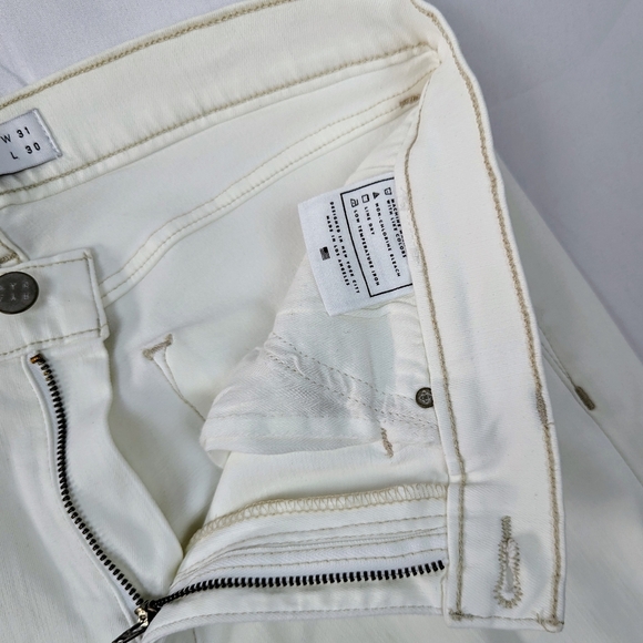 AYR Jean Skinny Stretch Ankle High Rise Distressed Ripped Zip Fly White 31 NWT - Picture 11 of 16